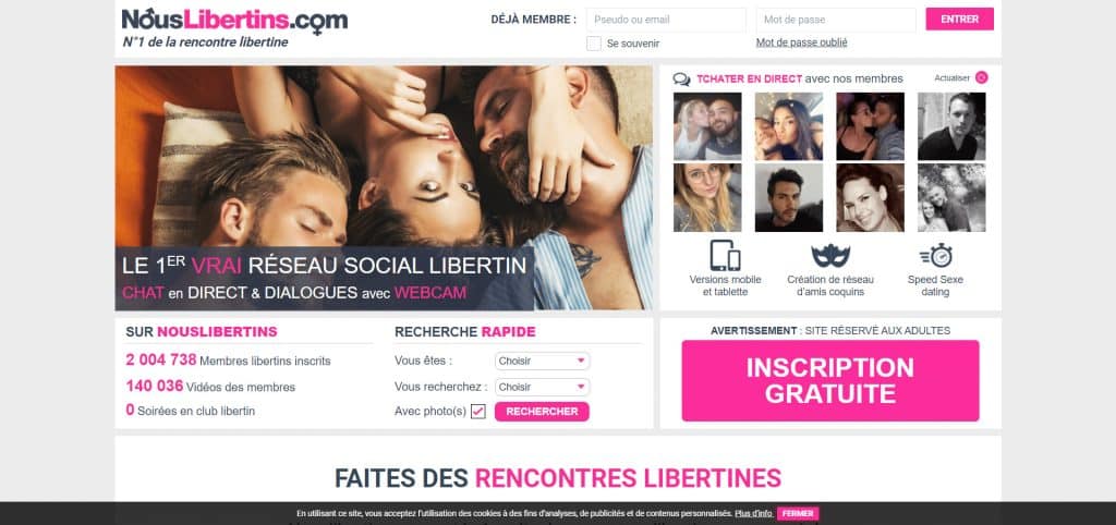 Nouslibertins.com, le N°1 de la rencontre libertine